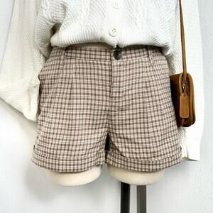 NWT Plaid Mid Rise Shorts Cuffed Brown So Wear it Deslare It Size 11